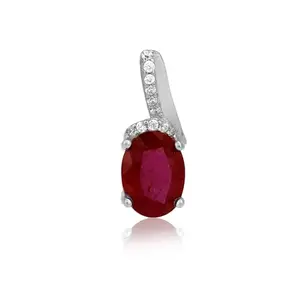 ZISTHI 925 Sterling Silver Ruby Promise Pendant for Women & Girls