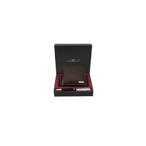 URBAN FOREST Ollin Aniline Brown Leather Wallet & Diamond Pen Combo Gift Set for Men