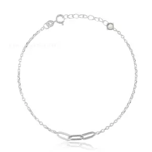 NEMICHAND JEWELS Sterling Silver 925 Minimalist Friendship Bracelet For 3 Chain Link Bracelet Bracelet for Women & Girls (7 inch + Extension)