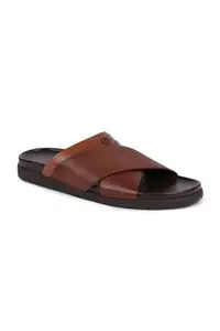 Louis Philippe Men Brown Textured Sandals