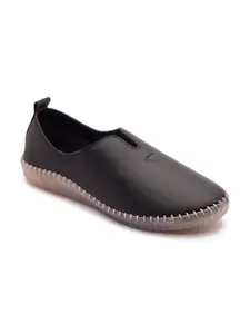 Michael Angelo Black Casual Synthetic Loafers for Women (MA-6311)