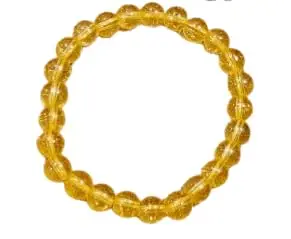 Rare Gems Gallery Stretchable Citrine Bracelet Original Certified By IGL A1 Grade Sunhela Ratn Wristband Hand Crafted November Stone Bracelet येलो स्टोन ब्रेसलेट महिलाओ पुरुषो के लिए