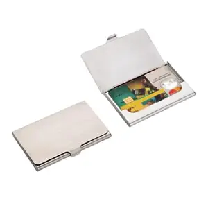Tresiba Card Holder Credit Card Package Card Holder Business Card Case Black Leather Visiting (D_89263_Silver)