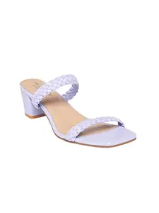 MONROW Swann Leather Block Heels for Women, Lavender, UK-6 | Style Francy Trending and Comfort Block heel sandal | Fancy & Stylish Heel sandals, Casual, Comfortable Fashion Heel Sandal