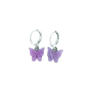 Butterfly Drop Dangler earrings for Girls, Women (Purple)