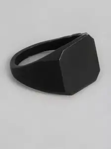 Harsh Rohilla Black Stainless Steel Sporty Ring for Men & Boys Durable Cool Trendy Casual Design, Fashionable Sporty Design,Stylish Accessory Perfect for Boyfriends & Husbands