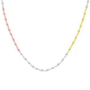 GIVA 925 Silver Three-Tone Twisted Singapore Chain| Gifts for Women and Girls | With Certificate of Authenticity and 925 Stamp | 6 Months Warranty*