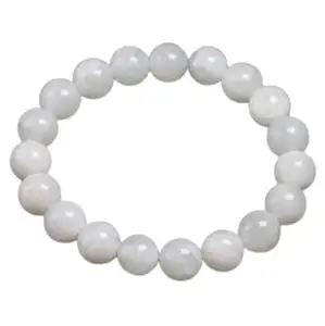 Gallery Millennium The Millennium Gallary Moon Stone Crystal Bracelet Original Certified Elegant White Round Beads Genuinely Elastic Chandra Mani Adjustable Bracelet For Meditation Chant Purpose