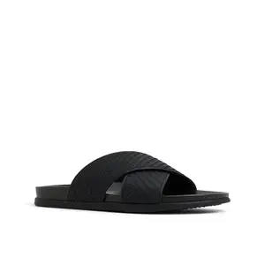 Aldo TARIKA-IN001 Men Black Cross Strap Sandals