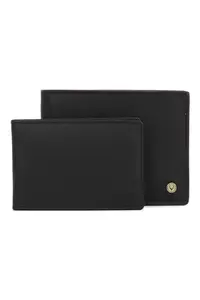 Allen Solly Men Black Solid Genuine Leather Wallet