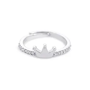 March by FableStreet 925 Sterling Silver Zircon Queen Adjustable Ring| Rings to gift for Women & Girls | With Certificate of Authenticity and 925 Stamp