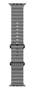 Vvara ULTRA watch strap Flexible Silicone Ocean Sport band smart watch Straps For Watch Series Ultra/8/7/6/5/4/3/2/1/Watch NOT Included(GREY) (Grey)