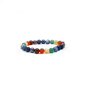 Vaayu -E- Store Natural Crystal Healing Bracelets for Health, Wealth, Prosperity for Men & Women (Seven chakra)