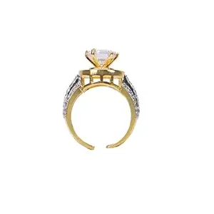 MYBLINGG Artifical Ring Gold-Plated Solitaire Crystal Ring for Women Elegant Jewellery to Enhance Any Outfit with Timeless Style and Sophistication MBRG02