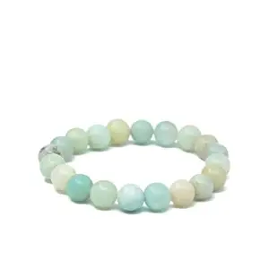 Natural Amazonite Bracelet 8 Mm Crystal Stone Round Beads Bracelet Round Shape For Reiki Healing And Crystal Healing Stones For Unisex Adult