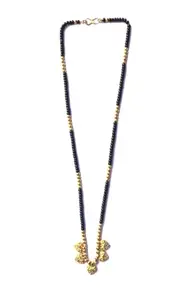 Black Beaded Necklace for Women, Gold Plated Mangalsutra