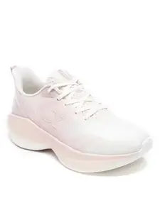 XTEP Canvas White,Pure Pink Wear-Resistant Lingbi Running Shoes for Women Euro- 37