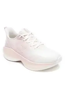 XTEP Canvas White,Pure Pink Wear-Resistant Lingbi Running Shoes for Women Euro- 39