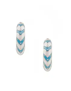 Anuradha Sky-Blue Colour Designer Mina Work Bali Earrings Set For Women & Girls | Traditional Studs Earrings