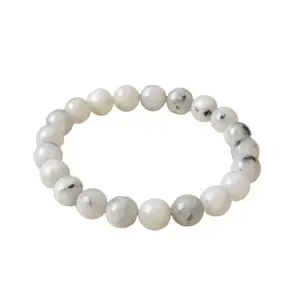 Dine Gems Natural White Moonstone Bracelet AAA+++ Rated Beads Chandramani Bracelet Original Certified Beautiful Chandrakant Mani चंद्रकांत मणि