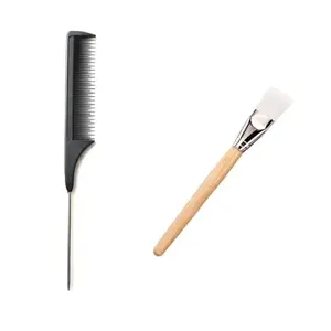 ZAUKY 1PCS PLASTIC BODY BLEACH BRUSH With PCS Pin Tail Fine Teeth Comb For Perfect Hair Partition Pin Tail Comb (COMBO PACK)