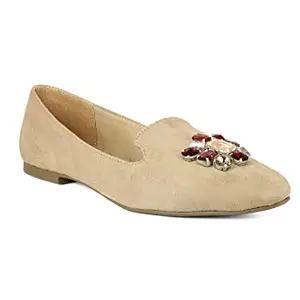 Inc.5 Women's Beige Flat Shoes-36/05 (800086)