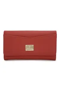 Van Heusen Women Polyurethane Red Solid Casual Wallets