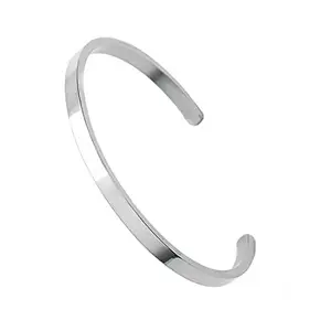 M Men Style Adjustable Mens Plain Handmade Brilliant Finish Punjabi Sikh Cuff Kada Silver Stainless Steel Bracelet For Men And Women SKa2022205