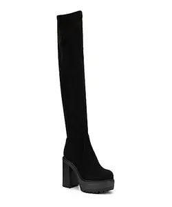 JM LOOKS Fashion Over Knee High Womens Long Boots Block Heel Pull On Heels Stylish Solid Heels Long Boots For Womens & Girls