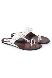 Picktoes SC-535 Women's White Synthetic Leather Casual Flat Sandal
