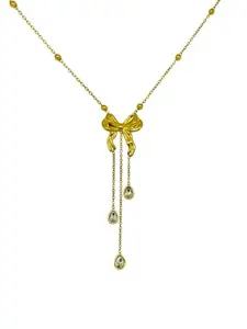 RAVIK FASHION Pendant Necklace Chain for Women Girls Love Anti Tarnish Stainless Steel Gold Stylish Neck Chain Locket Modern Design Birthday Gift Valentine Jewellery Accessories