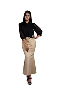 Mughai Seamless Spandex Saree Shapewear for Women Petticoat,Skirt,Comfortwe Cotton Blended Shape Wear for Saree (Color: Nude, Size: Medium)