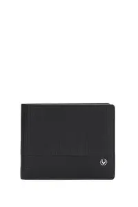 Allen Solly Men Black Textured Leather Wallet