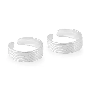 NEMICHAND JEWELS 925 Sterling Silver Toe Rings For Women (Free Size)