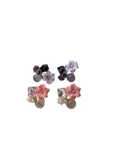 KRELIN Statement Earrings Purple Crystal Flower Stud Earrings for Woman Fashion Jewelry Wedding