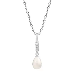 GIVA 925 Sterling Silver Anushka Sharma Silver Drop of Pearl Pendant with Link Chain | Valentines Gifts for Girlfriend,Pendant to Gift Women & Girls | With Certificate of Authenticity and 925 Stamp | 6 Months Warranty*