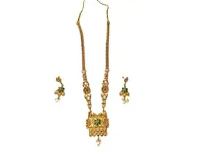 Shree Kittur Jewellers Set for women traditional Temple Necklace Jewellery set with Earrings For Girls/Women