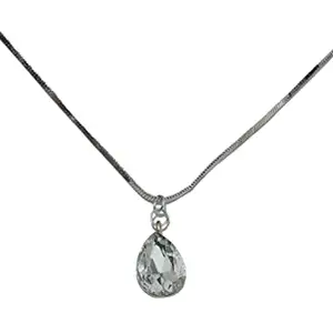 athizay Steel silver pendant necklace for women girls with Drop Shape Design pendent Necklace for Women