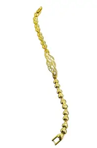 Gold-Plated Heart Chain Bracelet with Crystal Studded Infinity Design, Women's Fashion Jewellery