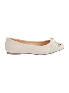 Max Women Bow Ballerinas(Off White_41)