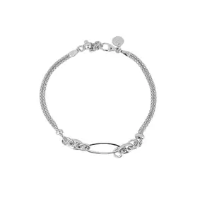 BHAVANI JEWELLERS 925 Sterling Silver Double Chain Ellipse Bracelet, Italian Design | BJ-057