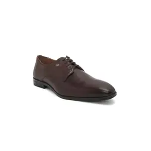 Louis Philippe Men Premium Leather Breathable Lining Material Anti Slip with Heel TPR Sole Formal Derby Shoes