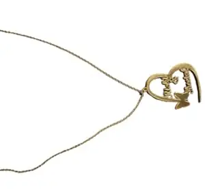 KHILERA FASHION Gold Plated Anti Tarnish Chain with Rishi & Shital Name Single Heart Shape Pendant for Women