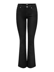 Only Women's Mid Rise Bootcut Flared Jeans | Stretchy & Stylish Retro Look