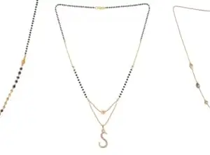 Gold Plated Traditional Black Bead Single Line American Diamond Pendant Mangalsutra for Women(Combo) Pack of 3 MS-25-1-36