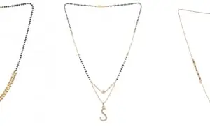 Gold Plated Traditional Black Bead Single Line American Diamond Pendant Jewellary set for Women(Combo) Pack of 3 MSCN-12-1-26- od