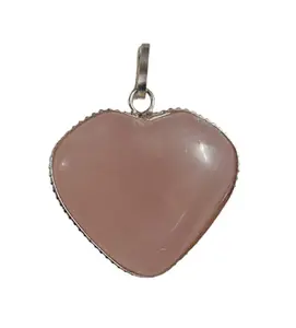 Atindriya Healing Organics Natural Rose Quartz Heart Pendant with Chain Necklace - Lab certified Pure Healing Crystal Jewelry for Self-Care and a meaningful Gift for loved ones.