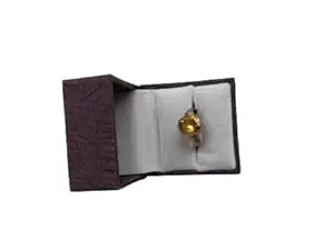 Sidhi shree Natural Pukhraaj Adjustable Ring With Leb Certificate Brass Emerald Ring
