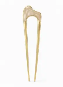 Colorsberry Elegant Hair Pin, For Women & Girls, Gold-Toned, Metal Hair Stick with Enamel Coating, 10.75 cm Length, Hair Styling Accessory (CREAM)