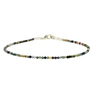 LKBEADS Bloodstone Bracelet with Silver Plated Clasp – 2mm Round Beads – Smooth Cut – 7 inch – Healing, Fashion, Gift, Spiritual, Yoga|LK_STACK_01354